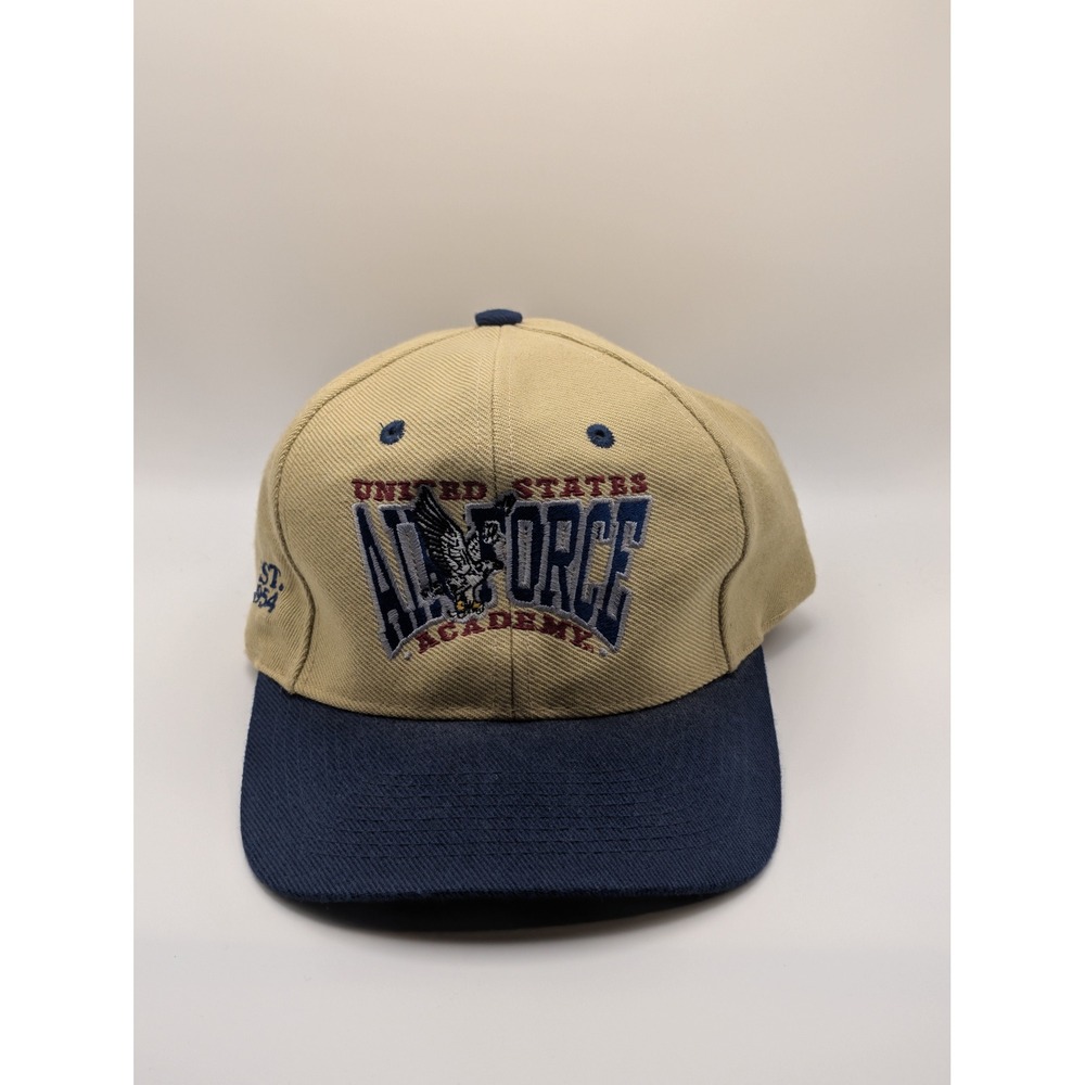 Head Air Force Academy Hat Mens OSFM Tan Excellent Embroidered Military Cap